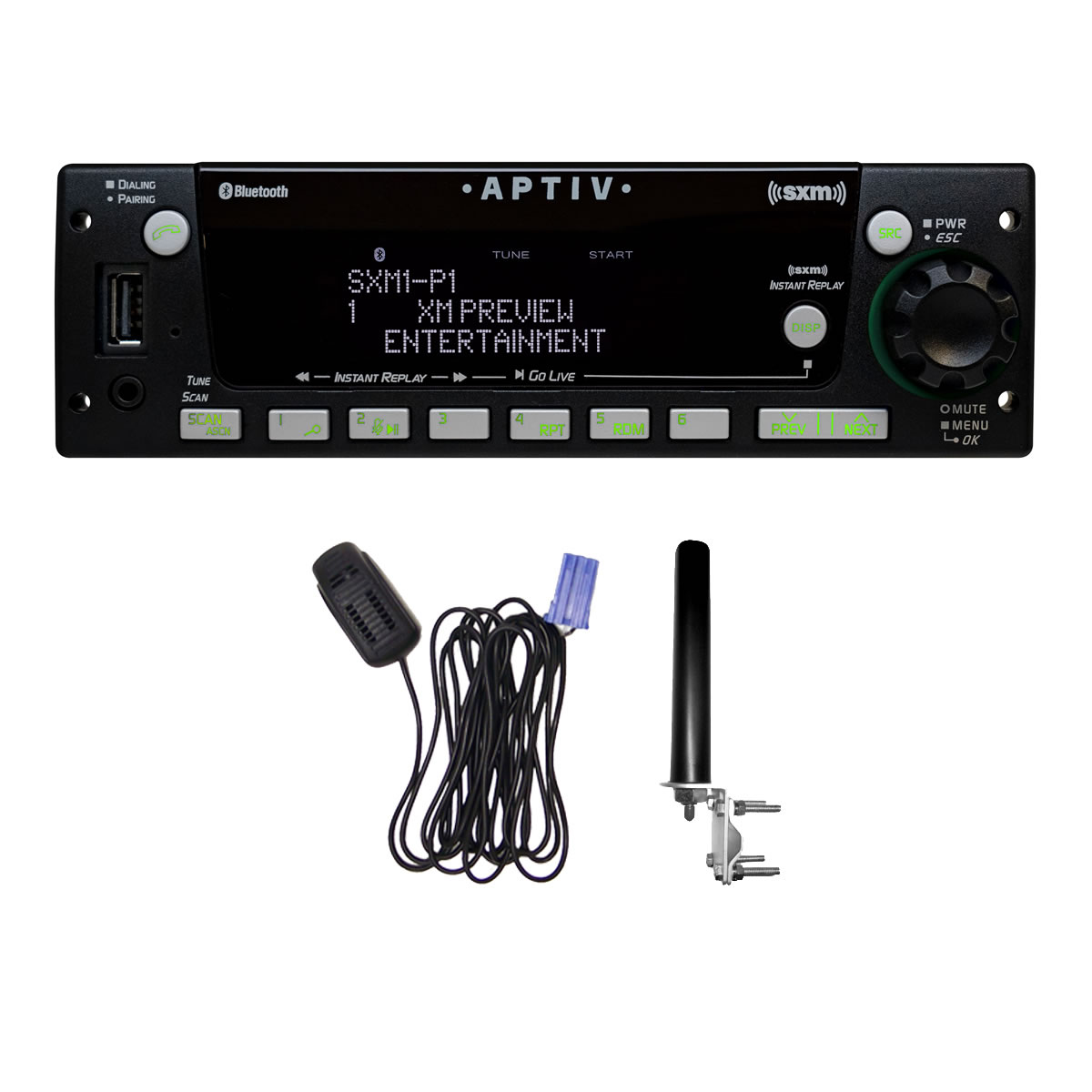 Heavy-Duty AM/FM/WB with USB, SiriusXM and Bluetooth + BT-Mic and SXM Antenna Bundle